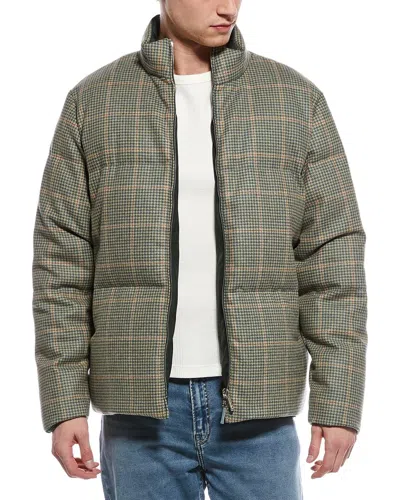 Thom Browne Reversible Down Jacket Featuring Checkered Pattern In Green