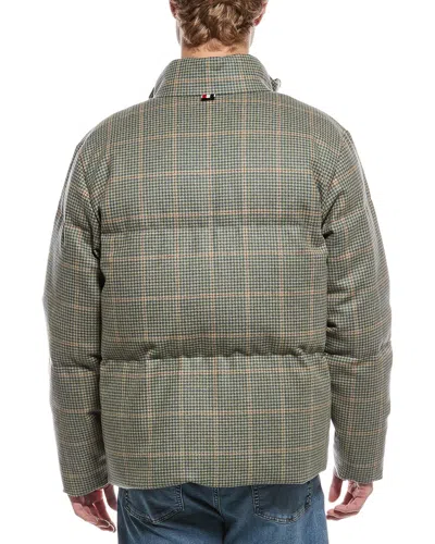 Thom Browne Reversible Down Jacket Featuring Checkered Pattern In Green