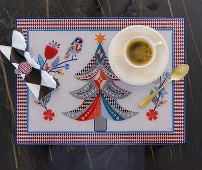 Vesta Table Linens Red Uni In Multi