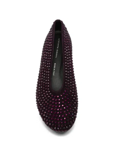 CRYSTAL-EMBELLISHED BALLET FLATS