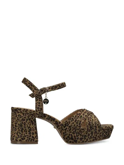 LEOPARD-PRINT PLATFORM SANDALS