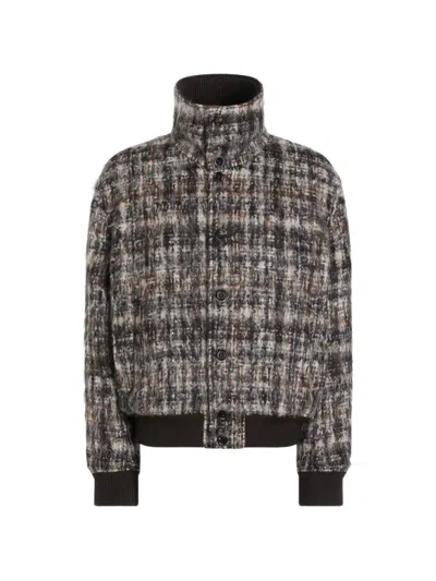 Dolce & Gabbana Check-pattern Bomber Jacket In Multi