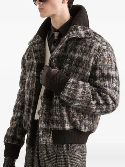 Dolce & Gabbana Check-pattern Bomber Jacket In Multi