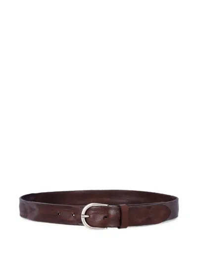 BUCKLE-FASTENING LEATHER BELT