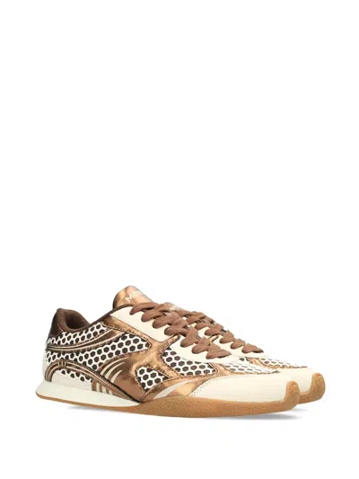 TULA SUZY METALLIC-EFFECT HONEYCOMB-MESH SNEAKERS