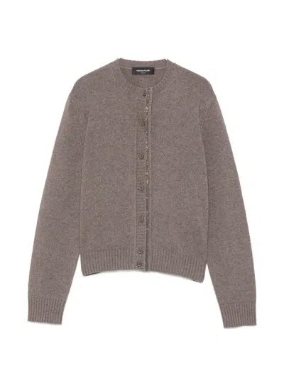 BEADED-TRIM KNITTED CARDIGAN