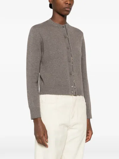 BEADED-TRIM KNITTED CARDIGAN