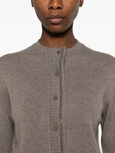 BEADED-TRIM KNITTED CARDIGAN