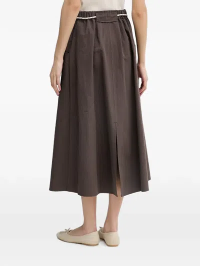 DRAWSTRING-WAIST MIDI SKIRT
