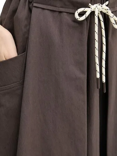 DRAWSTRING-WAIST MIDI SKIRT