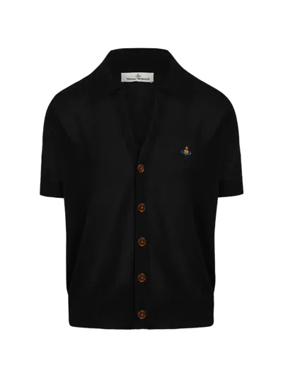 ORB-EMBROIDERED POLO CARDIGAN
