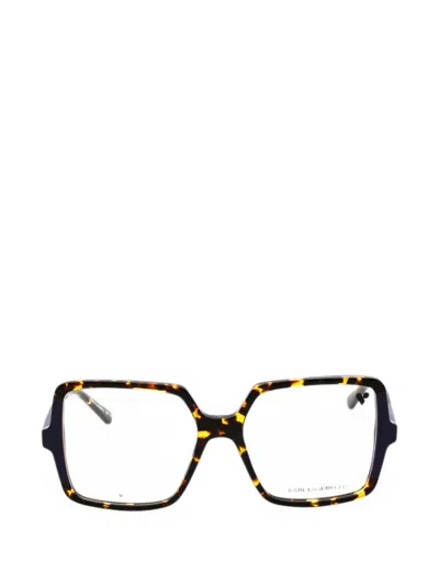 TORTOISESHELL-EFFECT SQUARE-FRAME GLASSES