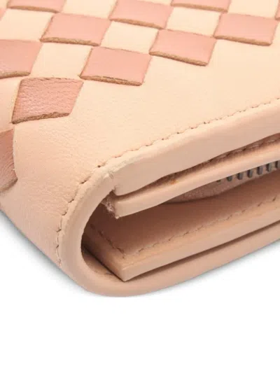 Pre-owned Bottega Veneta 2010s Intrecciato Bi-fold Long Wallet In Pink
