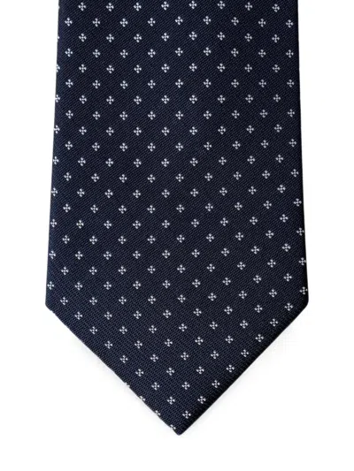GEOMETRIC FLOWER-PATTERN TIE