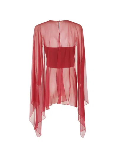 SHEER-PANELLED LAYERED BLOUSE