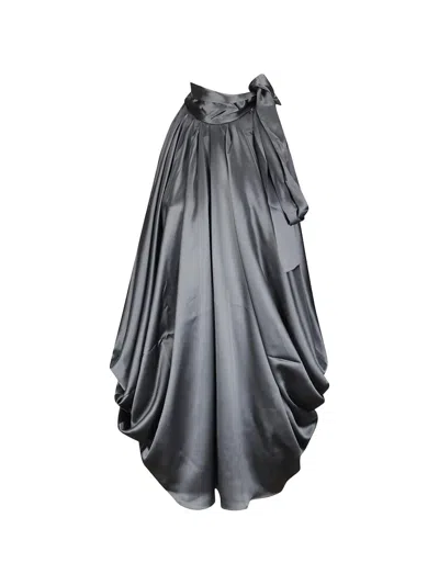 PETAL BOW-DETAIL DRAPED MINI DRESS