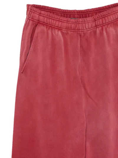 FADED-WASH RAW-CUT TRACK PANTS