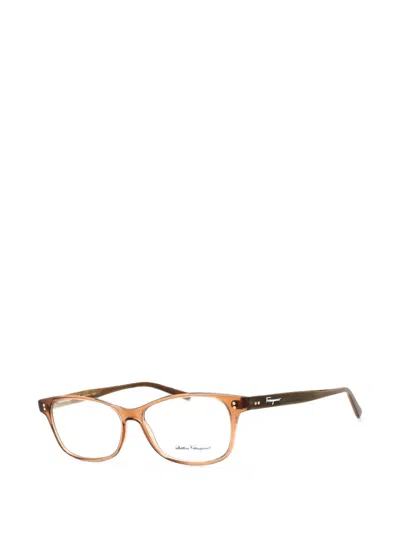 Ferragamo Eyewear Rectangular-frame Glasses In Brown