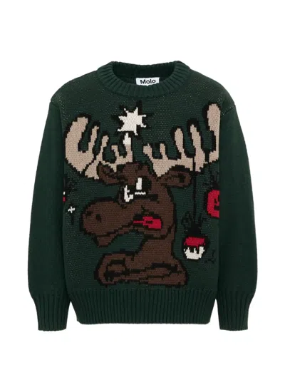 REINDEER-INTARSIA SWEATER