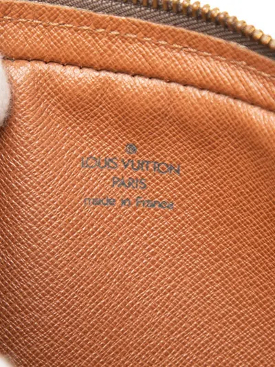 Pre-owned Louis Vuitton 1995 Monogram Marly Dragonne Pm Clutch Bag In Brown