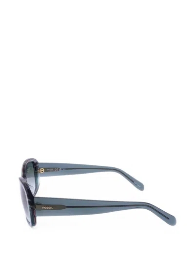 Fossil Gradient-lens Rectangle-frame Sunglasses In Blue