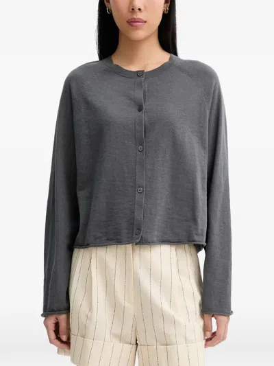 RAGLAN-SLEEVE BUTTON-UP CARDIGAN
