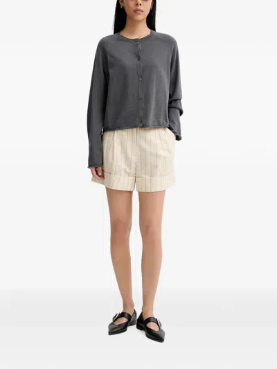 RAGLAN-SLEEVE BUTTON-UP CARDIGAN