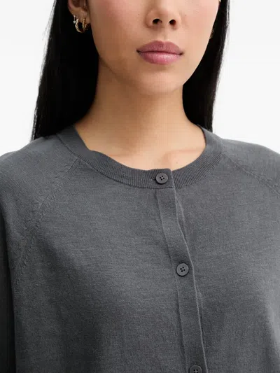 RAGLAN-SLEEVE BUTTON-UP CARDIGAN