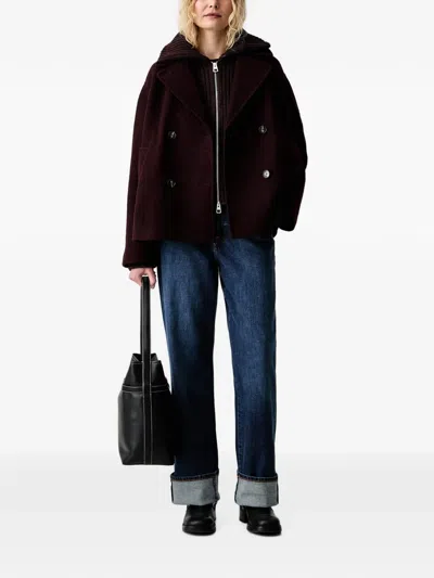 DOUBLE-BREASTED LONG-SLEEVE PEACOAT