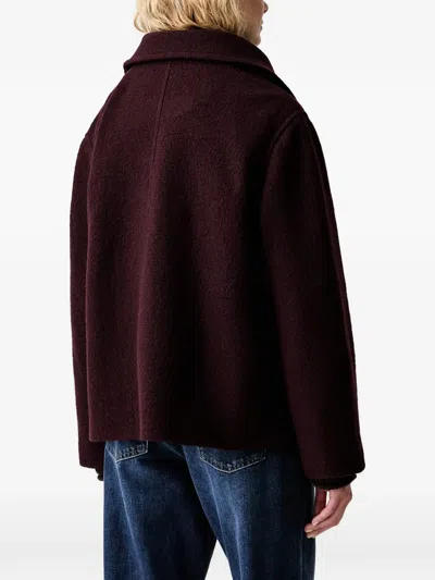 DOUBLE-BREASTED LONG-SLEEVE PEACOAT