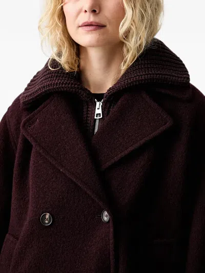 DOUBLE-BREASTED LONG-SLEEVE PEACOAT
