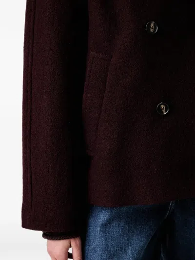 DOUBLE-BREASTED LONG-SLEEVE PEACOAT