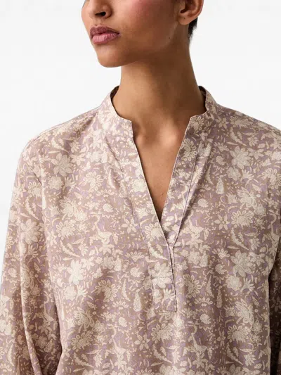 FLORAL-PRINT LONG-SLEEVE TOP