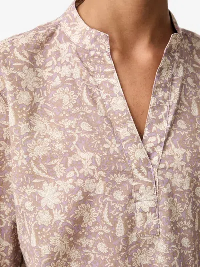 FLORAL-PRINT LONG-SLEEVE TOP