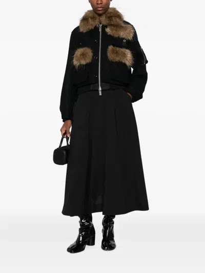 FAUX-FUR TRIM WOOL JACKET