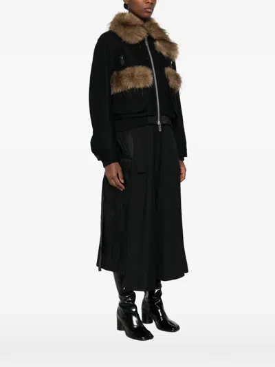 FAUX-FUR TRIM WOOL JACKET