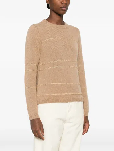 STRIPE-DETAIL CREW-NECK SWEATER