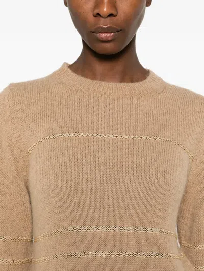 STRIPE-DETAIL CREW-NECK SWEATER