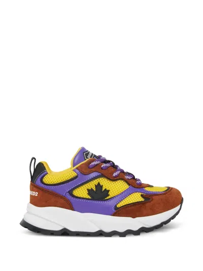 MAPLE-LEAF SUEDE-PANELLED SNEAKERS