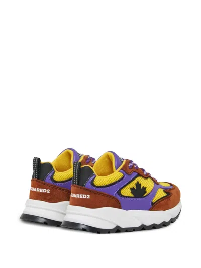 MAPLE-LEAF SUEDE-PANELLED SNEAKERS