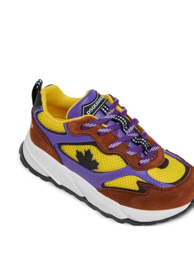 MAPLE-LEAF SUEDE-PANELLED SNEAKERS