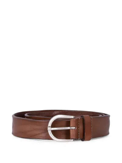 BUCKLE-FASTENING LEATHER BELT