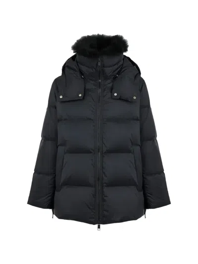 FUR-TRIM HOODED DOWN JACKET
