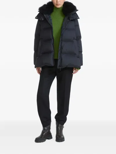 FUR-TRIM HOODED DOWN JACKET