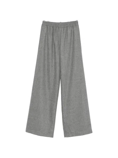 ELASTICATED-WAIST WIDE-LEG TROUSERS