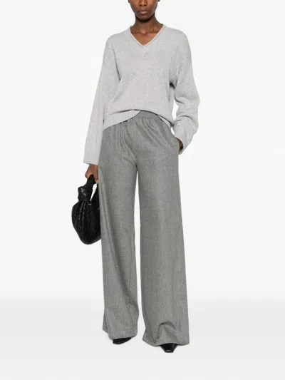 ELASTICATED-WAIST WIDE-LEG TROUSERS