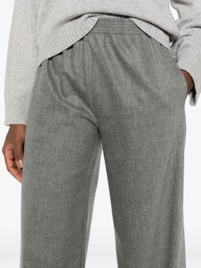 ELASTICATED-WAIST WIDE-LEG TROUSERS