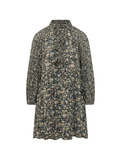 KIMIA RUFFLED FLORAL-PRINT MINI DRESS