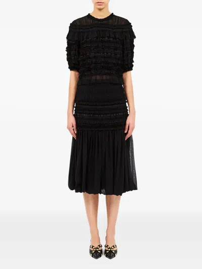 MABEL RUFFLED SILK TOP