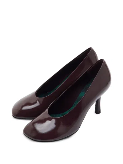 Pre-owned Burberry Baby Leather Heeled Pumps In Red